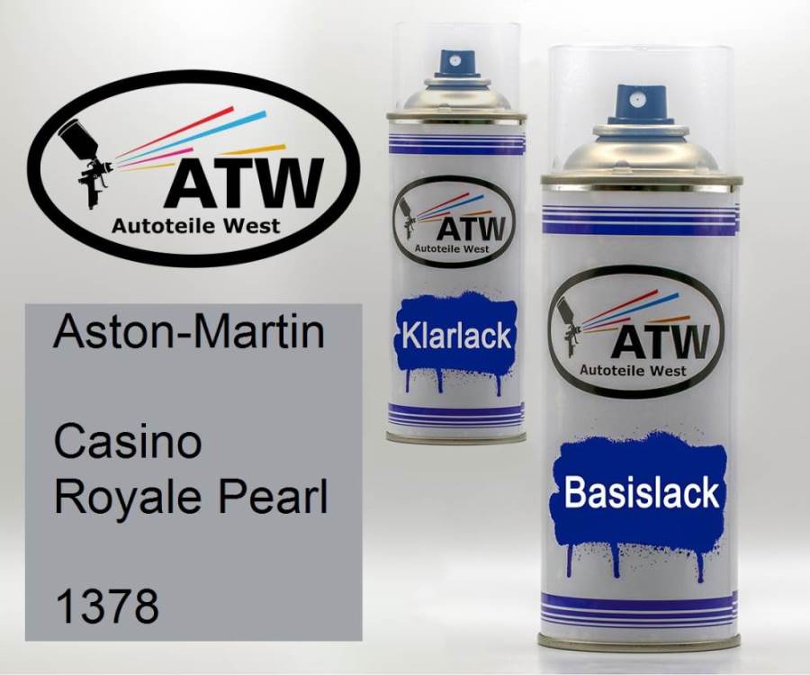 Aston-Martin, Casino Royale Pearl, 1378: 400ml Sprühdose + 400ml Klarlack - Set, von ATW Autoteile West.